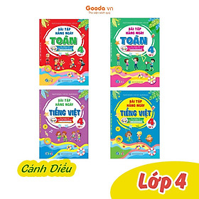 Combo bài tập hằng ngày toán, tiếng việt lớp 4 - cánh diều - bản quyền