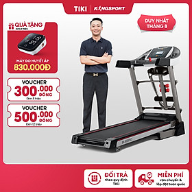 Máy chạy bộ KINGSPORT BK-8000 Pro đa năng, nâng dốc tự động 18%, tốc độ tối đa 14khm/h, kèm đai massage và thanh gập bụng, cân nặng phù hợp từ dưới 75kg