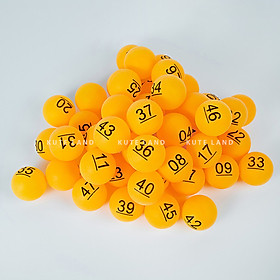 Quả bóng nhựa màu vàng bốc thăm trúng thưởng có số size lớn 4 cm bóng xổ số trong sự kiện event