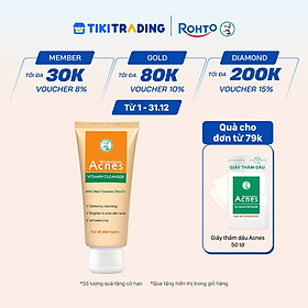 Sữa rửa mặt vitamin làm sáng da, mờ sẹo thâm dạng kem Acnes Vitamin Cleanser 100g