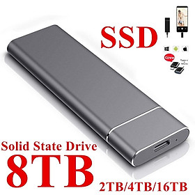 Ổ Cứng Ngoài SSD USB 3.1 Type-C 2T/4T/8T/16T Tốc Độ Cao ​​Ổ Đĩa Cứng Di Động Cho Máy Tính Laptop - 8TB