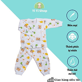 Set áo quần trẻ em sơ sinh HÀNG LOẠI I họa tiết hổ con - trắng - dành cho trẻ 3 - 9kg