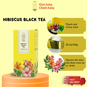 Trà hoa atiso đỏ Hibiscus | 100% trà đen, hoa Hibiscus | Pha nóng, pha lạnh Cold Brew rất ngon Hộp 20 gói