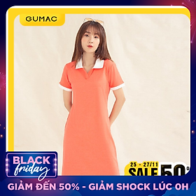 Đầm váy nữ DA1008 GUMAC thiết kế polo nẹp xẻ V