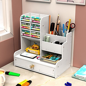 Mua Hộp đựng bút NHIỀU NGĂN kệ bút văn phòng KỆ để bàn làm việc đa năng HB16 bằng ván gỗ SMARTBOARD cao cấp màu trắng sang trọng