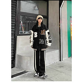 Áo Khoác Retro Thêu Chữ Bóng Chày,Áo Khoác Bomber chữ BK Nam Nữ cho các Trận Đấu, áo cardigan chữ K đường phố, Áo bomber nỉ in chữ B unisex ulzzang phong cách hàn quốc cá tính dễ phối đồ, áo khoác bomber chữ KB