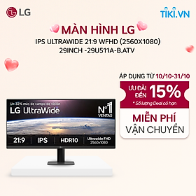 [Chỉ giao Miền Bắc/Miền Nam] Màn hình LG IPS UltraWide 21:9 WFHD (2560x1080) 29inch - 29U511A-B.ATV - Hàng Chính Hãng