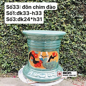 Mua Đôn sứ đôn gốm sứ men hỏa biến tùng đắp nổi cao cấp - gốm phúc tâm an (H31-Rộng 24)