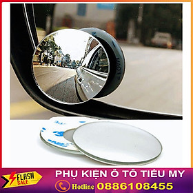 bộ 2 gương cầu lồi xoá điểm mù có viền bao - gương cầu 360 độ gắn ô tô xe máy