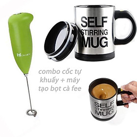 Mua Combo cốc tự khuấy + máy tạ bọt cà phê đánh trứng.
