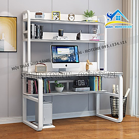 Mua Bàn học cho bé  bàn học liền kệ sách khung sắt sơn tĩnh điện 120x60x165 - BLV127  bàn làm việc thông minh liền kệ sách đa năng cho bé