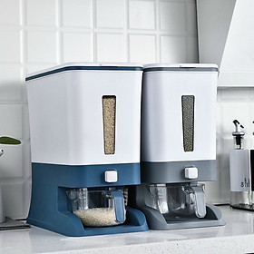 Mua Hộp nhựa cao cấp đựng gạo  thực phẩm nhà bếp 10kg - Thùng đựng gạo cho gia đình có nắp đậy kín chống ẩm mốc  mối mọt dễ dàng lấy gạo ra chỉ bằng một nút bấm (Kèm cốc đong gạo)