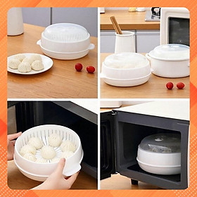 Mua Nồi Hấp Thức Ăn Cao Cấp Dùng Cho Lò Vi Sóng Nồi Hấp Chịu Nhiệt Nồi Hấp 3 Chi Tiết Bộ Khay Hấp Lò Vi Sóng 3 Lớp Việt Nhật