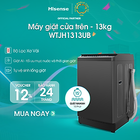 Mua Máy Giặt Hisense 13kg WTJH1313UB Giặt thông minh AI tiết kiệm điện và nước  bảo hành 2 năm - HÀNG CHÍNH HÃNG
