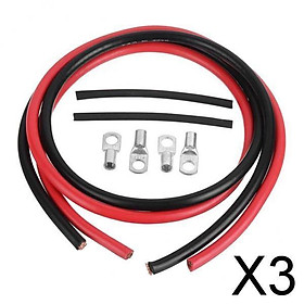 3xCopper Negative Battery Ground Cable Wire Terminal Kit Replacement 100A
