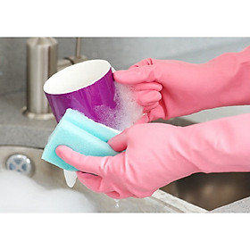 Mua Găng tay cao su nhà bếp siêu mềm Towa màu hồng hàng nội địa Nhật Bản (Made in Japan) #762