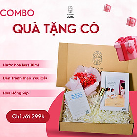 [ Quà Tặng 20.11]Combo Nước hoa thiên nhiên Hers 10ml TẶNG Hoa và Đèn Tranh 3D Set quà tặng dịp 20/11 ý nghĩa