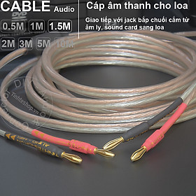 Mua Dây loa jack bắp chuối 1 vế DIY 0.5 đến 10 mét - Banana jack speaker cable connects the signal from the sound card amplifier to the speaker