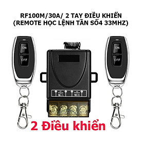 Hình ảnh [HAI ĐIỀU KHIỂN] Bộ công tắc điều khiển từ xa RF 100m/ 3000W/ 220V Hai Remote điều khiển thiết bị máy bơm nước máy rửa xe công suất lớn