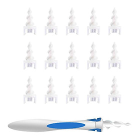 Flexible Soft Spiral Ear Wax Cleaner Swabs Pick Remover + 16 Heads Tool Kit