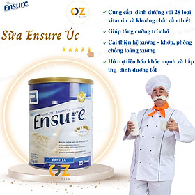Sữa Ensure Úc cho người già, người gầy yếu suy dinh dưỡng, người sau phẫu thuật, cung cấp dinh dưỡng giúp hồi phục sức khỏe - OZ Slim Store -850g/lon - 1 hộp
