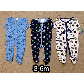 Set 3 body cotton bé trai 3-6m