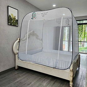 Mua Màn Chụp   Mùng Chụp Cao Cấp Mộc Miên Đỉnh Vuông - Kích Thước 2 2mx2m ( Xám Khủng Long )