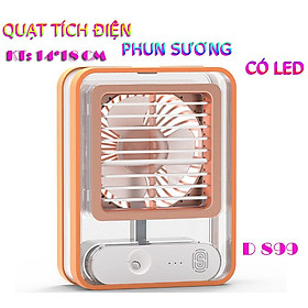 Quạt phun sương D899 tạo ẩm mini để bàn, sạc usb tích điện có đèn led