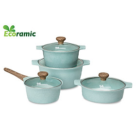 Mua  CHÍNH HÃNG  BỘ 4 NỒI ĐÁY TỪ CAO CẤP ECORAMIC PLATINUM
