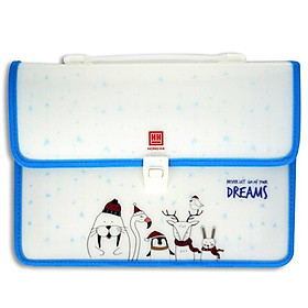 Cặp Nhựa Học Sinh 2 Ngăn Dream-3861 - Never Let Go Of Your Dreams - Màu Xanh Dương