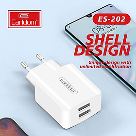 Mua Củ Sạc 2 Cổng USB Earldom ES-202 hỗ trợ sạc nhanh - HÀNG NHẬP KHẨU CHÍNH HÃNG 100% (màu đen hoặc trắng ngẫu nhiên)