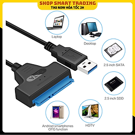 Cáp Chuyển Đổi Kết Nối Ổ Cứng HDD Từ USB 3.0 Sang Sata 22 Pin 2.5 Inch, Hàng nhập khẩu