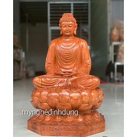 Mua TƯỢNG PHẬT THÍCH CA NGỒI THIỀN BẰNG GỖ HƯƠNG ĐÁ KT CAO 60×36×34CM