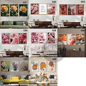 Set 3 tranh treo tường, tranh phòng khách, tranh dán tường phòng ngủ canvas, Halo Decor