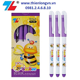 Hộp 10 cây Bút lông kim - Bút mực nước Beebee Thiên Long FL-04 mực tím