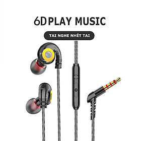Tai Nghe Nhét Tai T05 BASS khủng Driver Dynamic 14mm nghe nhạc edm, remix cho âm thanh hay tương thích với các thiết bị, kiểu dáng in ear chiến game cực tốt - Hàng chính hãng