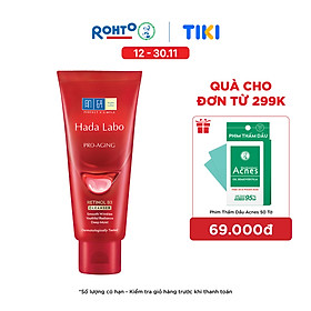 Sữa rửa mặt cải thiện dấu hiệu lão hóa dạng kem Hada Labo Pro-Aging Retinol B3 Cleanser 80g