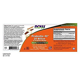 Viên Uống Bổ Sung 10 Chủng Lợi Khuẩn Now Probiotic-10 25 Billion