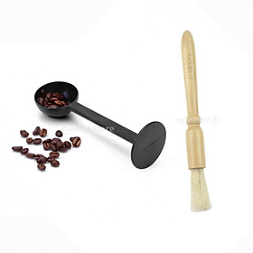 Espresso Coffee Grinder Cleaning Brush Dusting with 2 in1 Plastic 10g Scoop