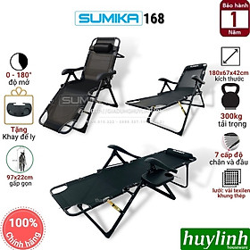 Mua Ghế xếp thư giãn cao cấp SUMIKA 168 - Có thể ngã thành giường nằm  vải lưới Textilene thoáng khí  gối có thể tháo rời  tải trọng 300kg  khung ghế bằng thép không gỉ  đế chống trượt