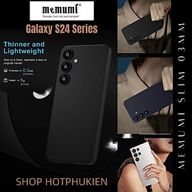 Ốp lưng nhám siêu mỏng 0.3mm cho Samsung Galaxy S24 Plus / S24 Ultra hiệu Memumi SLIM có màng bảo vệ Camera (mặt lưng nhám mềm mịn) - hàng nhập khẩu - Đen - Samsung Galaxy S24 Plus