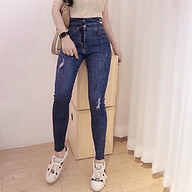 Quần jean nữ lưng cao Julido, chất jean cotton co dãn tôn dáng phụ nữ eo thon mẫu TTH01