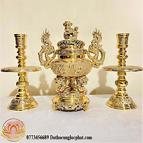 Mua Bộ Tam Sự Đỉnh Tròn Bằng Đồng Cao 30cm (Số 0)