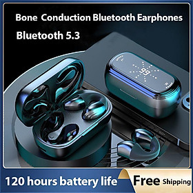 Bone Conduction Bluetooth 5.3 Earphones TWS Wireless Headphones Earclip Design Touch Control LED Earbuds Sports Headset With Mic