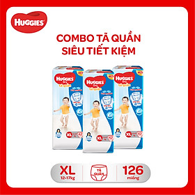 Combo 3 Gói Tã Quần Huggies Dry Gói Đại XL42 (42 Miếng) - Bao Bì Mới