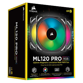 Bộ 3 Quạt Máy Tính 120mm CORSAIR ML120 PRO RGB kèm Node - Hàng Chính Hãng