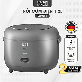 Nồi cơm điện Lebenlang LBL0581, 1200ml, công suất 350W, thiết kế hiện đại, bảo hành 2 năm - hàng chính hãng