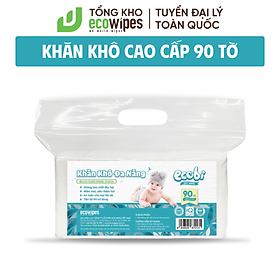 Khăn khô đa năng cao cấp cho bé EcoWipes Ecobi không mùi không paraben an toàn cho da bé