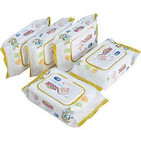 Combo 5 Gói Khăn Ướt Trẻ Em GOO.N Premium 80 Miếng/ Gói