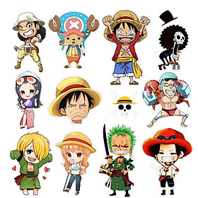 Set 12 Sticker Luffy onepiece cắt sẵn Khổ A5 Dễ Thương Chống Nước,Decal Dán Mũ Bảo Hiểm,Vali,Tivi, Đàn, Laptop - Cắt Sẵn